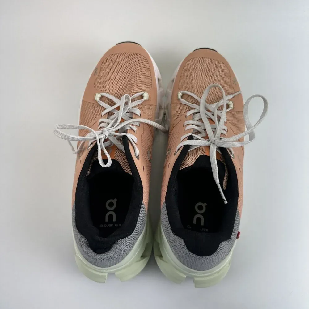 On Running Cloudflyer 4 Sneaker Peach‎ Aloe Swiss Performance Comfort Womens 8.5